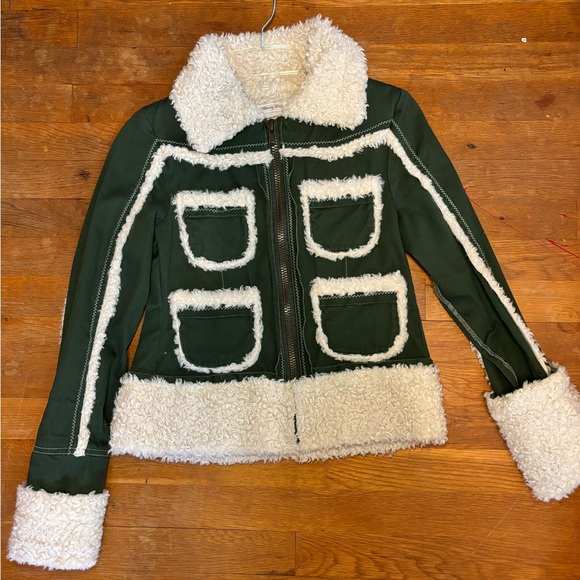 Cotton Y2K full zip jacket with faux fur trim - Picture 2 of 4